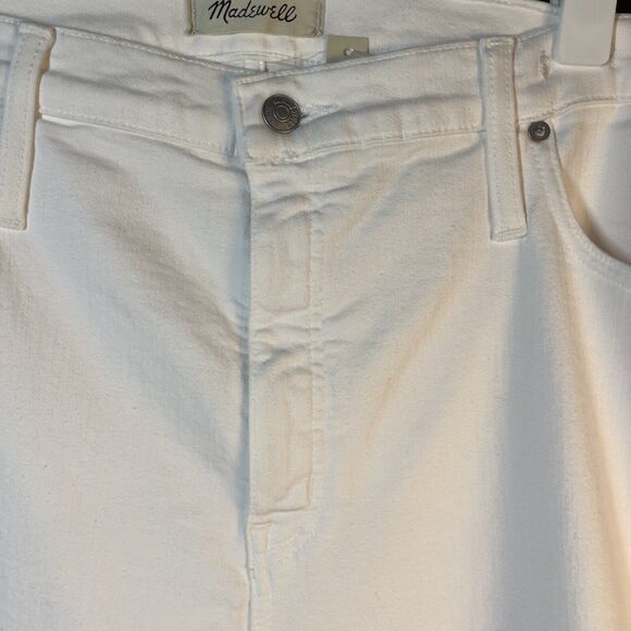 MADEWELL Women Stovepipe Jean Tile White Tuxedo Stovepipe Slim Straight W 35 NWT - Picture 10 of 16